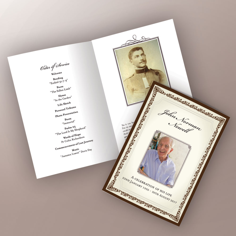 Funeral booklets printing bathurst central commercial printers